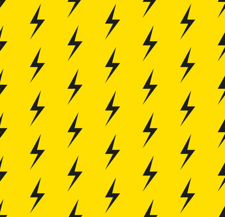 Vector cartoon lightnings and thunder seamless pattern flat designのイラスト素材