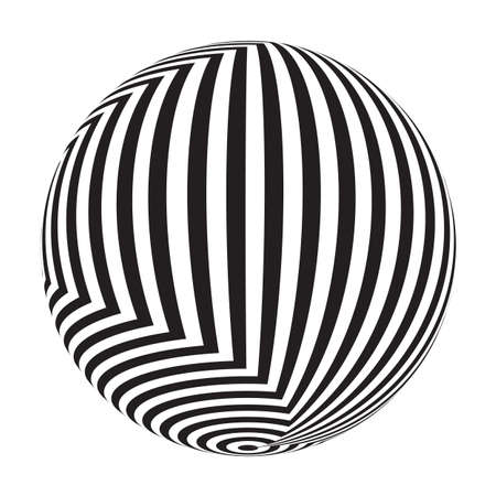 Black and white vector sphere of lines for design of logoのイラスト素材