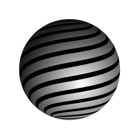 Black and white vector sphere of lines for design of logoのイラスト素材