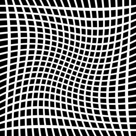 Vector Black and White Arc Shape Line Lattice Pattern. Abstract Geometric Background Designのイラスト素材
