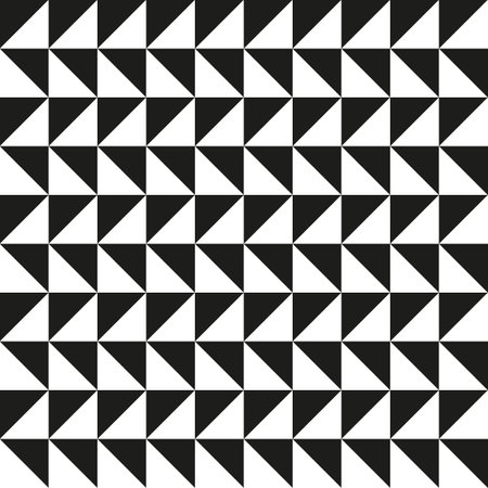 Abstract ornament with black triangles on white background. Geometric seamless textureのイラスト素材