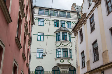 Old window of an historical building in Old Riga, Latvia