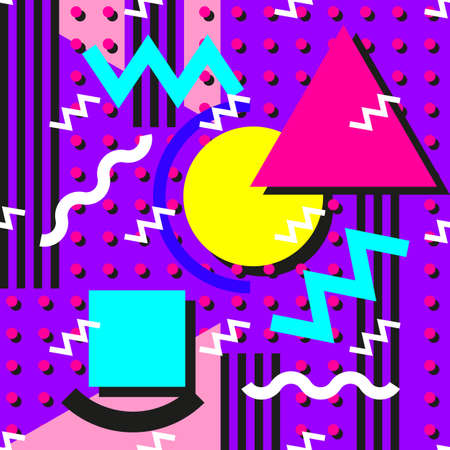 Funky 80s eighties Memphis seamless pattern geometric design