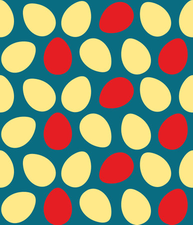 Easter colorful painted eggs seamless art patternのイラスト素材