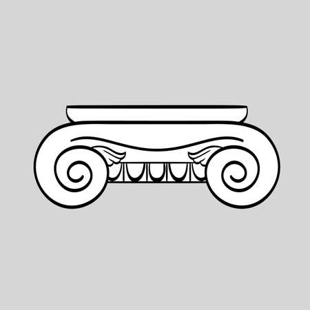 Classical column architecture element. Hand drawn column shapeのイラスト素材