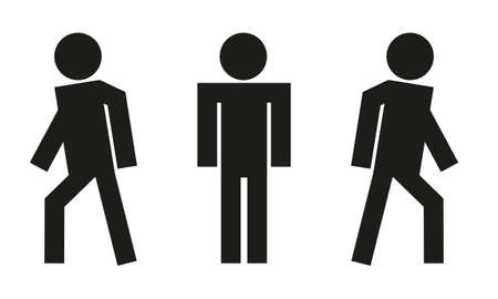 Pedestrian sign, stop and walk man icon