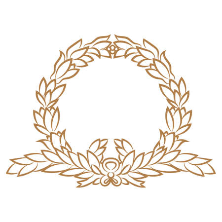 Greek laurel or olive wreath semicircle for the winners and champions vector.のイラスト素材