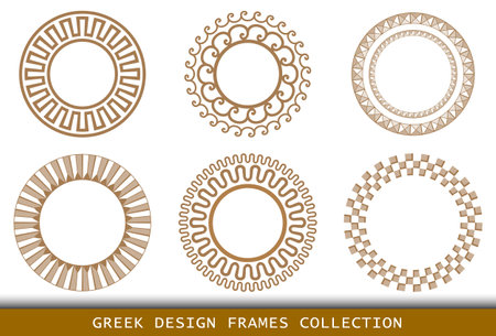 Ancient Greek frames patterns, set of antique borders from Greeceのイラスト素材