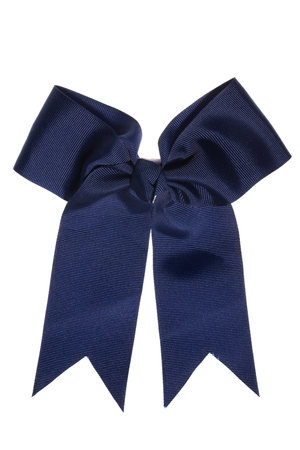 Beautiful blue gift bow, isolated on whiteの写真素材