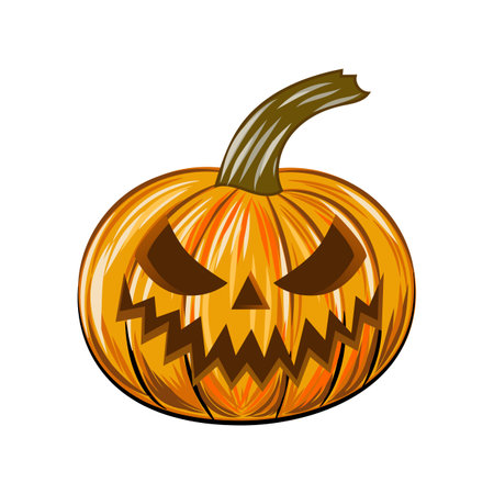 Halloween pumpkin for poster, banner, greeting card. Vector illustrationのイラスト素材