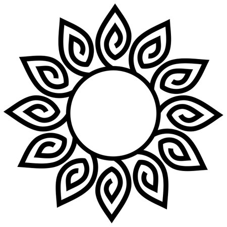 Round Leaves frame. Circle Ornamental decorative frame with leaves and floral elementのイラスト素材