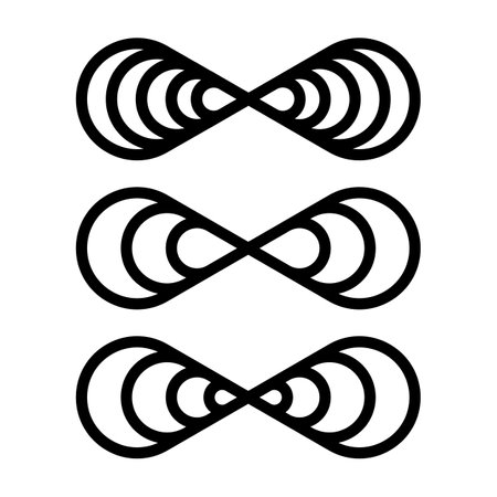 Infinity symbol set. Vector illustration on white backgroundのイラスト素材