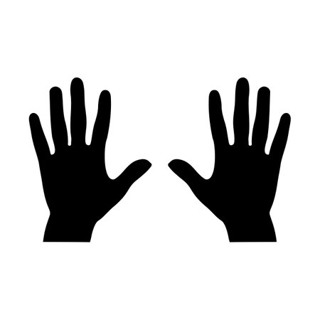 Two hands sign, hands vector silhouette. Right and left hand shapeのイラスト素材