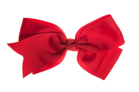 Red bow, isolated on white backgroundの写真素材