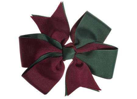 Green bow, isolated on white backgroundの写真素材