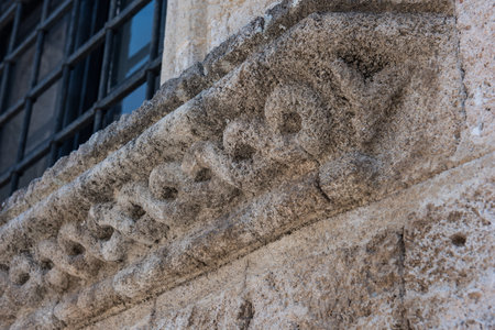 Greek elements of architectural decorations of buildings, columns, pommel and patterns, on the...