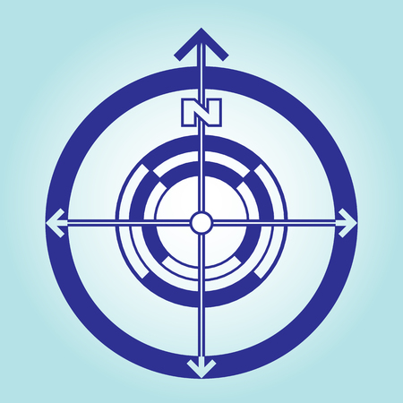 Modern concept of the orientation cardinal directions on the sides of the world.のイラスト素材