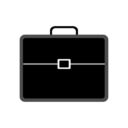 A Vector flat illustration of a black briefcase isolated.のイラスト素材