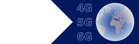 Abstract world globe. Mobile communications 4G 5G 6G. Global network connection. World globe on dark...
