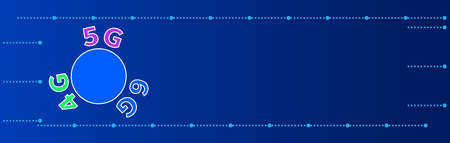 4G 5G 6G symbols on circle background. Telecommunication data transmission technologies for web...