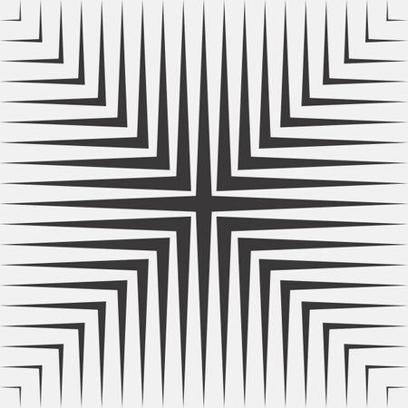 Geometric abstract black and white background. Four isosceles right triangles converging at vertices...