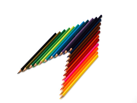 Colored pencils isolated on white background, clipping path included.