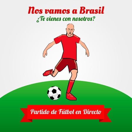 Are we going to Brazil  Support the red  la roja   Text in Spanishのイラスト素材