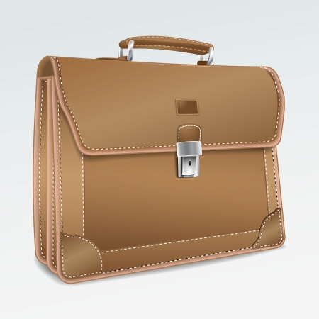 Leather Briefcase on white backgroundのイラスト素材