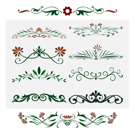 Floral works Design, Ornamental decorative Elementsのイラスト素材