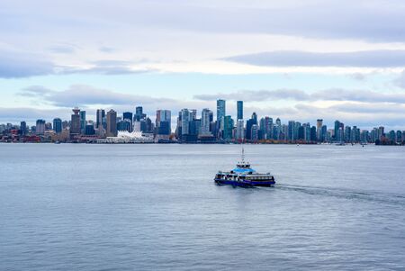 VANCOUVER, CANADA - OCTOBER 28, 2018: The SeaBus is a passenger ferry connecting downtown with North...