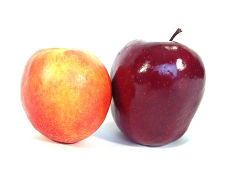 Apple and peachの写真素材