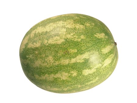 A whole watermelon isolated on white backgroundの写真素材