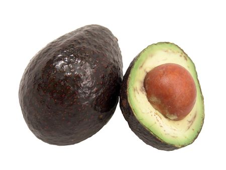 Macro view of avocado pears showing creamy fleshの写真素材