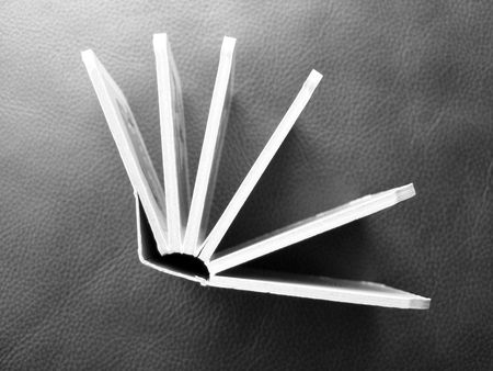 An open book pattern on a very good texture of European sofa leather in black and white style                               の写真素材