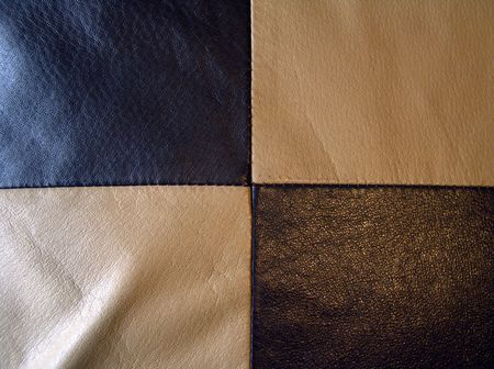 Very good texture of brown and ivory European leather cushion                               の写真素材