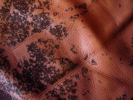 Close Up Of Old Leather Surface Showing Rough Texture                               の写真素材