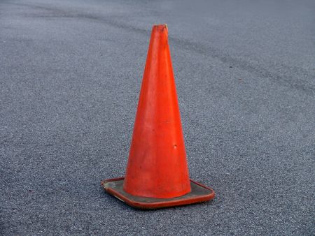 Close Up Of An Orange Traffic Cone                               の写真素材