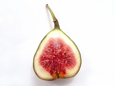 Brown Figs Close Up Isolated On White                               の写真素材