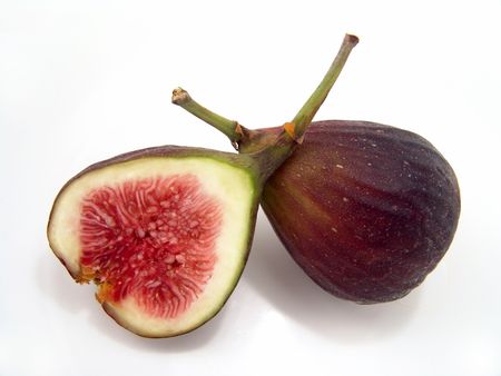 Brown Figs Close Up Isolated On White                               の写真素材