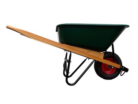 Isolated wheelbarrow gardening tool on white background                               の写真素材