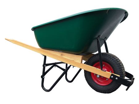 Isolated wheelbarrow gardening tool on white background                               の写真素材