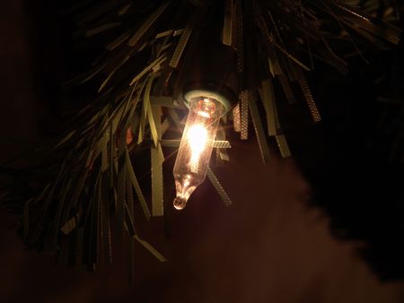 Christmas Tree with bright Christmas Lights Close-up                               の写真素材
