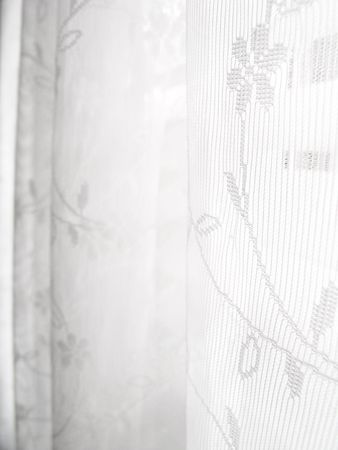 Abstract white lace blinds window pattern background                               の写真素材