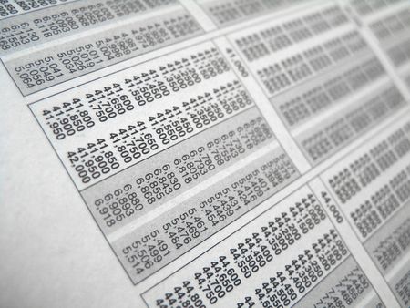 United States Tax Table close-up (various income levels)                の写真素材
