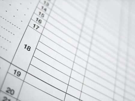 Tax Form or Spreadsheet Table close-up             の写真素材