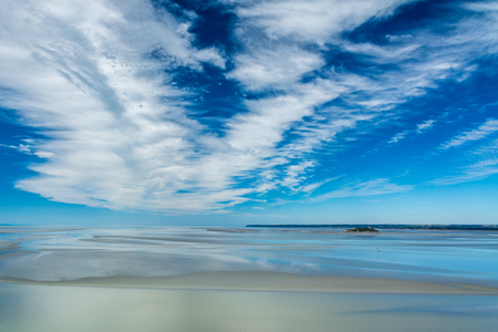 Saint Michael's Mount is an island commune in Normandy. The island has held strategic fortifications since ancient times and has been the seat of a monastery.の写真素材