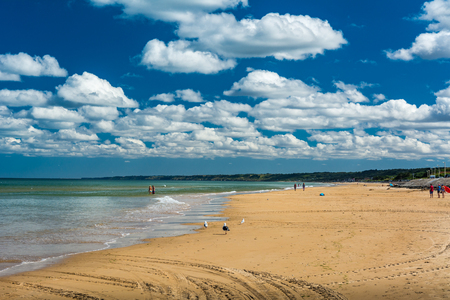 Omaha Beach, France - September 9, 2016: Omaha Beach was the code name for one of the five sectors of the Allied invasion of German-occupied France in the Normandy landings on 6 June 1944, during World War II.のeditorial素材
