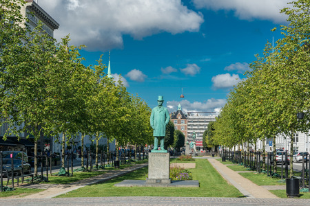 Copenhagen, Denmark - september 3, 2017: Sankt AnnÃ¦ Plads (St. Ann's Square) is a public square which marks the border between the Nyhavn area and Frederiksstaden neighborhoods of central Copenhagen.のeditorial素材