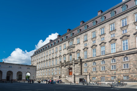 Copenhagen, Denmark - september 3, 2017: Christiansborg Palace is a palace, a government building and the seat of the Danish Parliament with the Danish Prime Minister's Office and the Supreme Court of Denmark.のeditorial素材