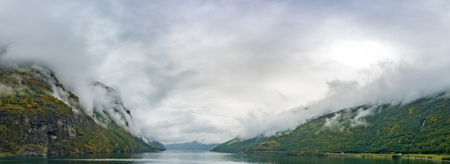 Flam is a village in Flamsdalen, at the inner end of the Aurlandsfjorden, a branch of Sognefjorden. The village is located in the municipality of Aurland in Sogn og Fjordane county, Norway.の写真素材